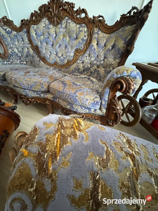 Luksusowy komplet mebli Ludwik rokoko sofa 2 Świdnica