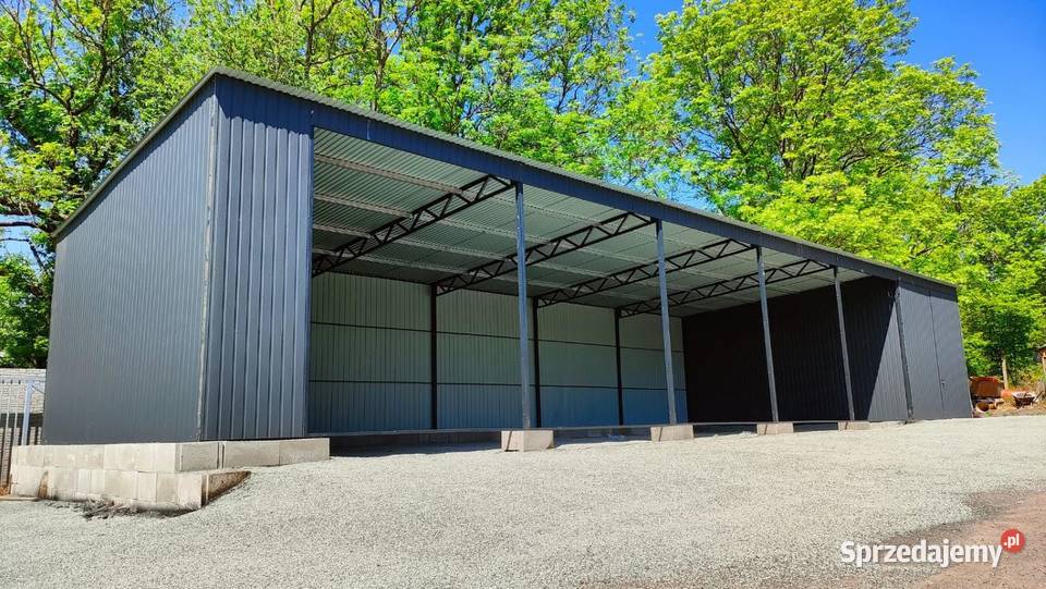 Blaszana montowana hala 20x6m ciemny grafit Puławy