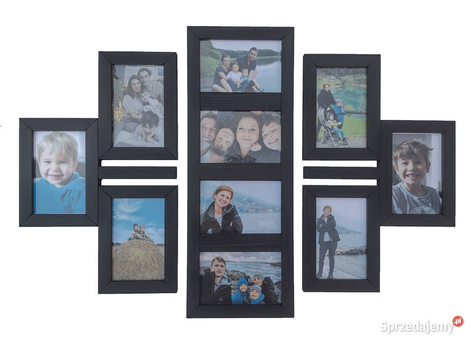 Drewniana Multirama Ramka na 10 zdjęć 10x15