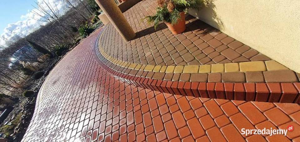 Palisady trapezowe obrzeża betonowe kolorowe Warszawa