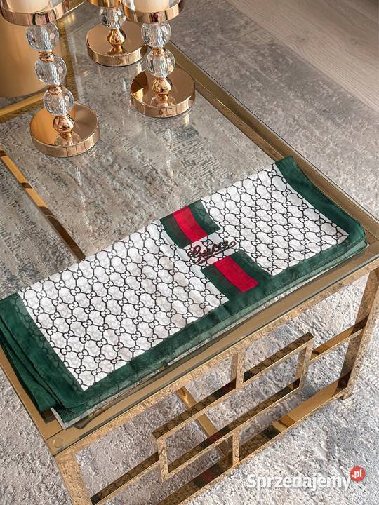 Szalik Gucci lekki chusta beżowy z paskiem nowy Pozostałe Warszawa