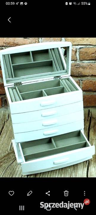 Szkatulka kasetkadrewno biała 7 szuflad 28 Poznań sprzedam