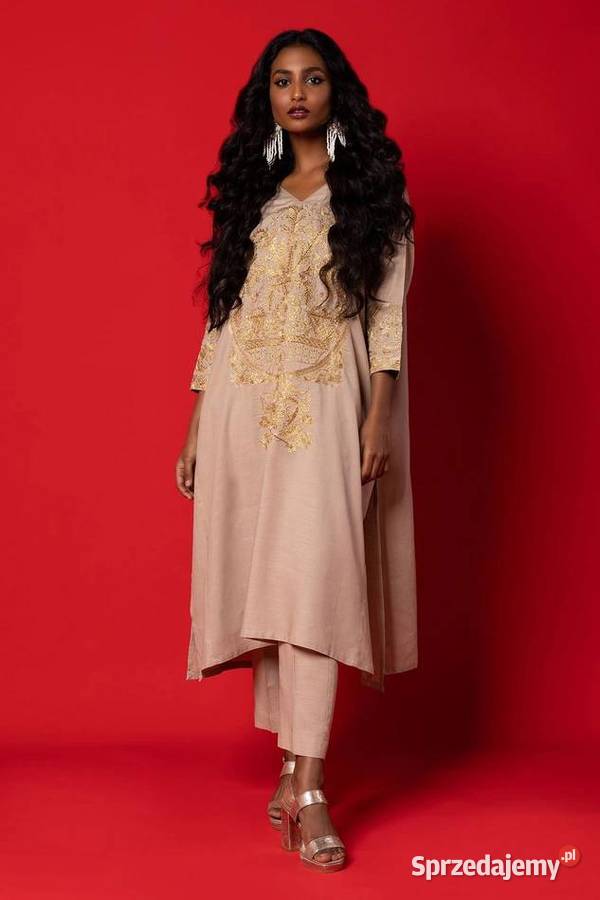 Nowa długa tunika kurta kameez S boho bohemian Bluzki i koszule Szczecin