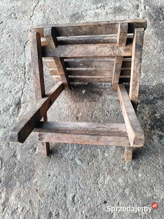 Stary kultowy drewniany taboret stołek składany Biała Podlaska
