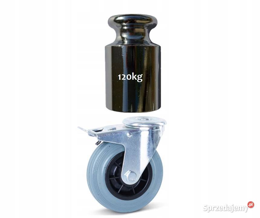 Kółko Obrotowe z Gumy na Otwór 125mm 120 Hamulec Kozienice