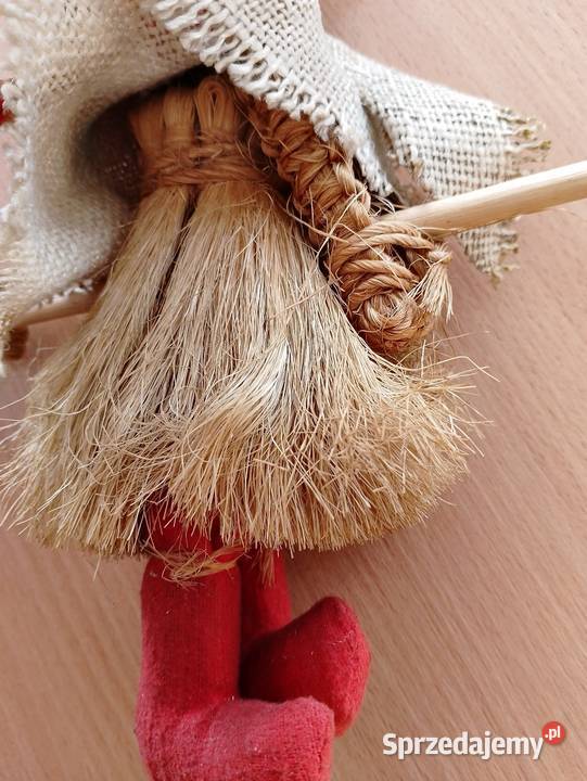 CZAROWNICA na miotle Baba Jaga ludowa lalka ze Poznań