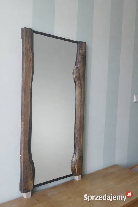 Rustykalne lustro w ramie z litego jesionu 49 98