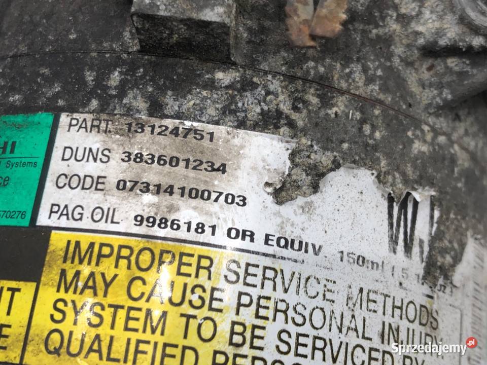 SPRĘŻARKA KLIMATYZACJI OPEL ASTRA H 13124751 17 osobowe podkarpackie