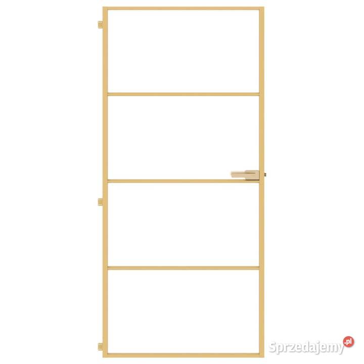 vidaXL Drzwi wewnętrzne złote 93x2015 szkło i Warszawa