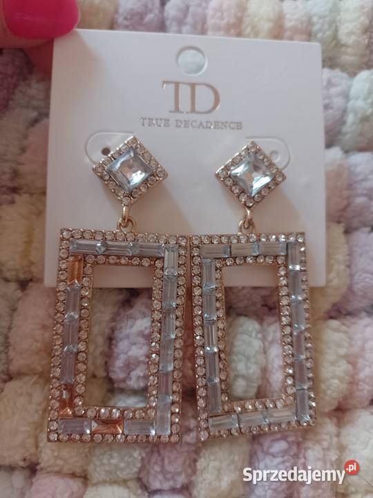 Długie Bogato zdobione kolczyki wieczorowe z Kraków