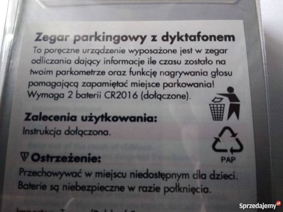 Zegar parkingowy z dyktafonem Warszawa