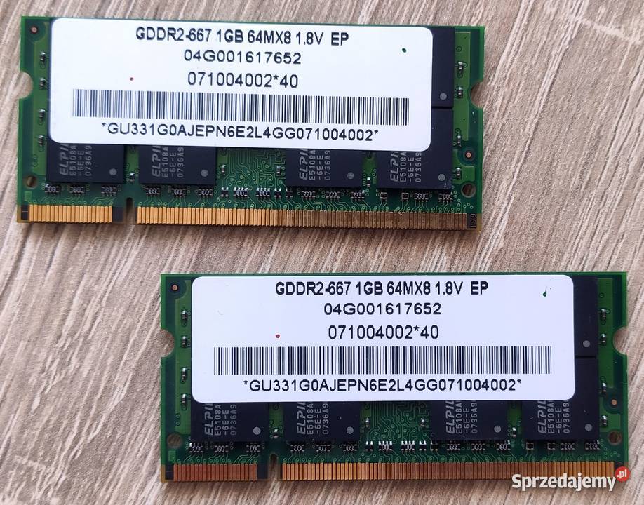 Pamięć RAM Elpida 04G001617652 GDDR2667 1GB Tuchola