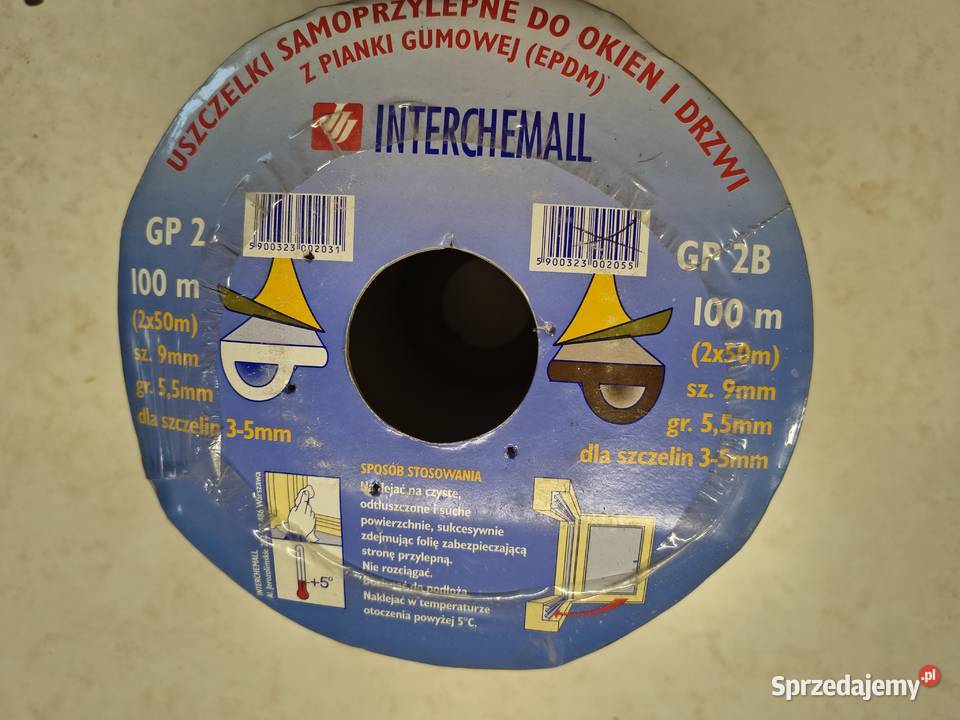 Uszczelka gumowa samoprzylepnado okien i drzwi Okna ścienne świętokrzyskie Oblęgór sprzedam