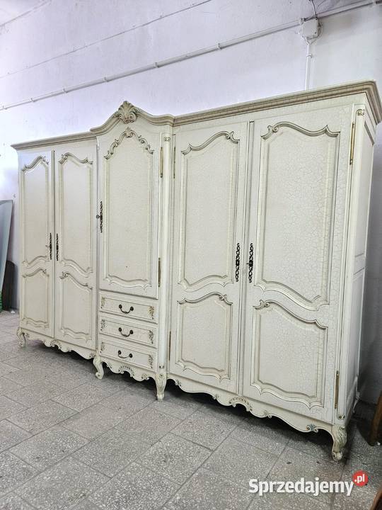 Duża francuska szafa Ludwikowska biała 300 Szafy i garderoby Nowy Sącz