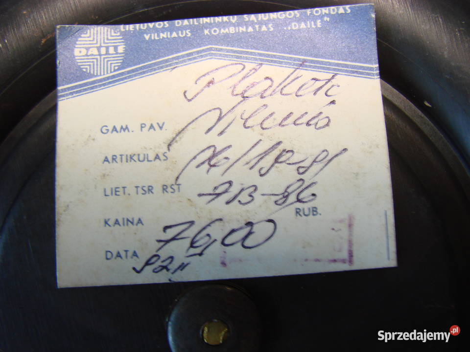 Vilnius mosiężna plakieta z Wilna