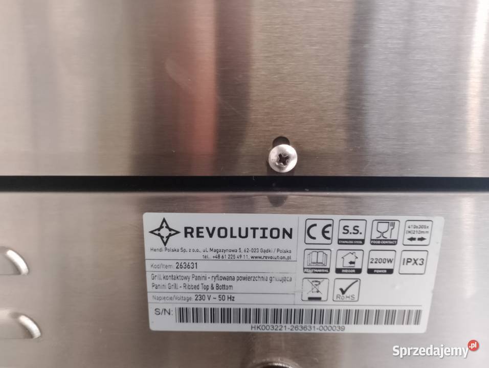 Kontakt grill panini ryflowany Revolution 263631 Wrocław