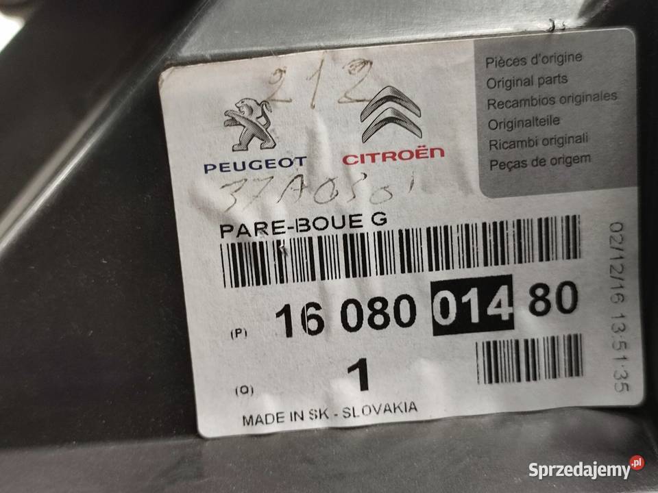 NADKOLE LEWY PRZÓD CITROEN C1 I 20052014