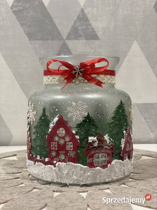 Szklany zimowy lampion