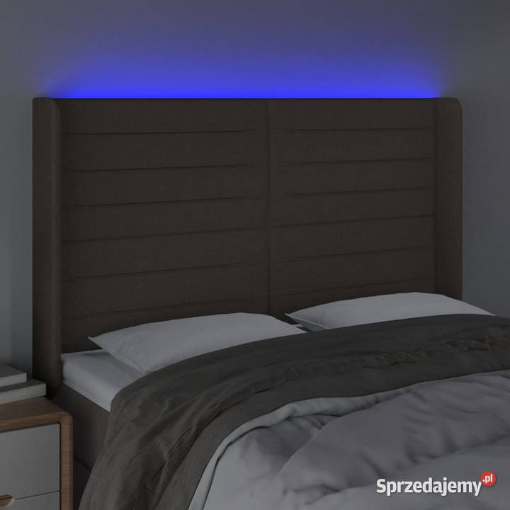 Zagłówek do łóżka z LED taupe 147x16x118128 Warszawa