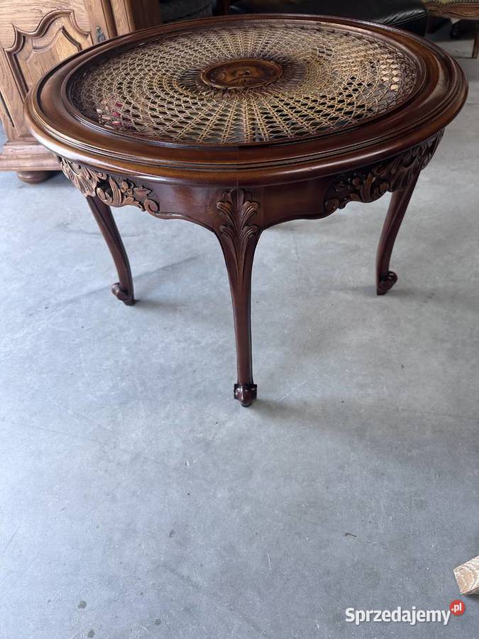 Drewniany stolik ława w stylu ludwikowskim Sławoszewek sprzedam