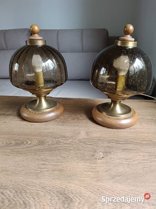 Dwie stare lampki nocne Hillebrand lata 80te Lipno