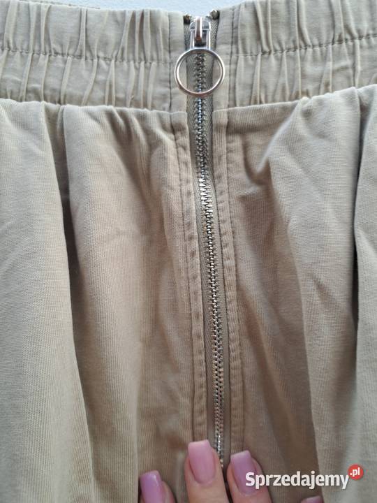 Beżowe spodnie damskie ZARA S luźny krój wysoki Rozmiar 36(S) pomorskie Trąbki Wielkie sprzedam