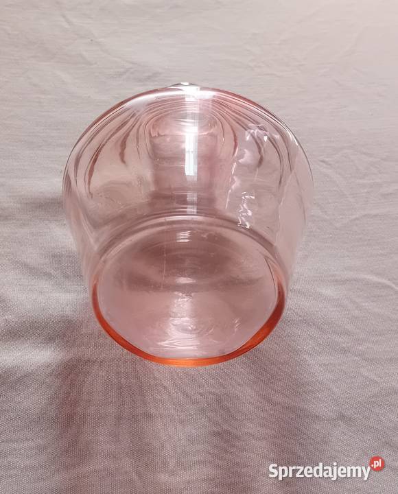 Różowa karafka art deco huta Dąbrowa katalogowy Koźminek