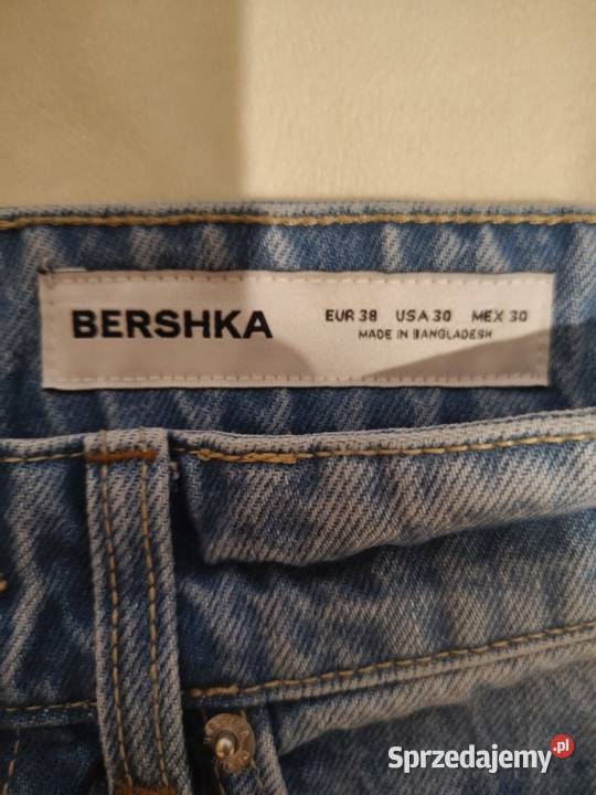 Jeansy Bershka Straight Leg Jasnoniebieskie Wrocław