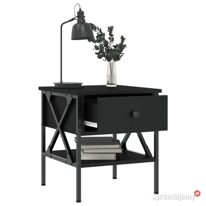 Stolik nocny czarny 40x42x45 materiał mazowieckie Warszawa
