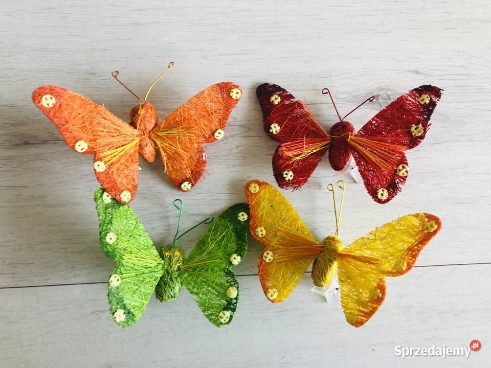 Wielkanoc ozdoby motylki zawieszki 4 sztuki wielokolorowy Łódź sprzedam