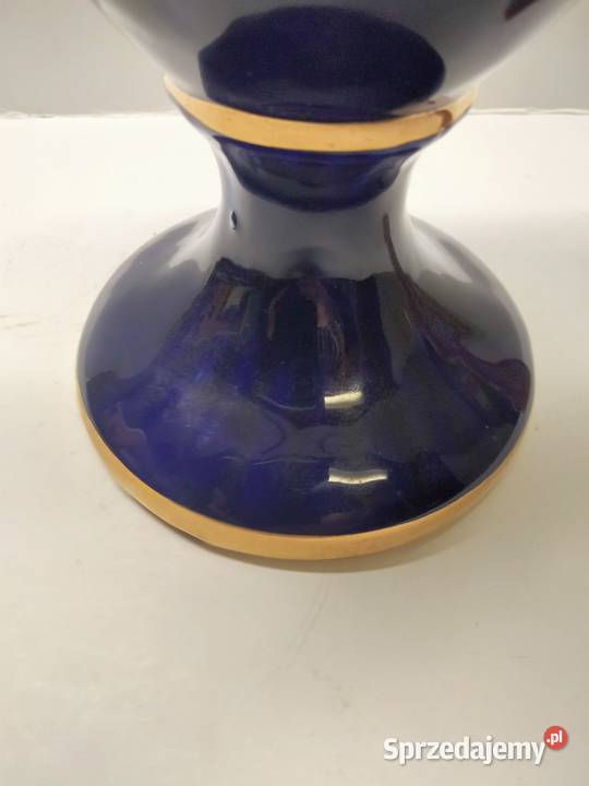 Włoska porcelana kobalt złoto Wazon Antyki, Sztuka, Kolekcje Gniezno