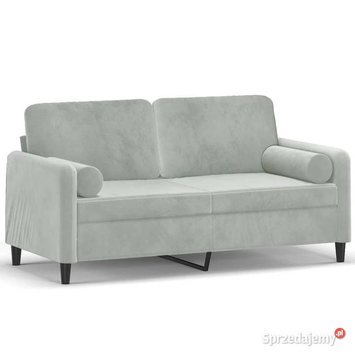 2osobowa sofa z poduszkami jasnoszara 140 Meble