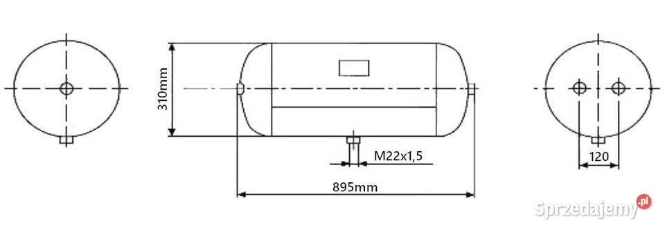 ZBIORNIK POWIETRZA METALTECH 60L 310x895mm