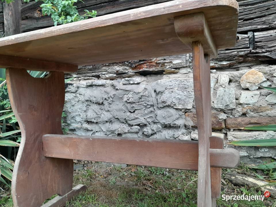 Stary drewniany stolik zabytek PRL do renowacji Dąbrowa Górnicza