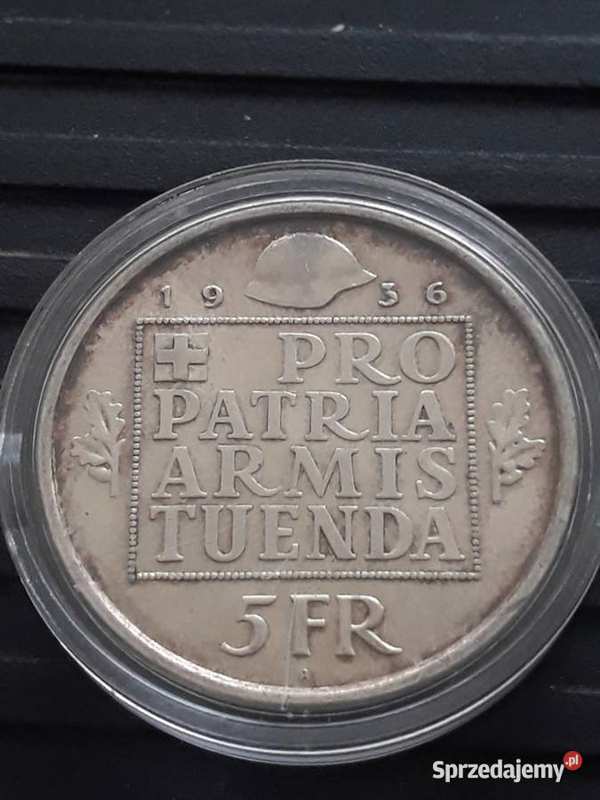 5 Franków Szwajcaria 1936 r Fundusz ArmiiUnikat Konin sprzedam