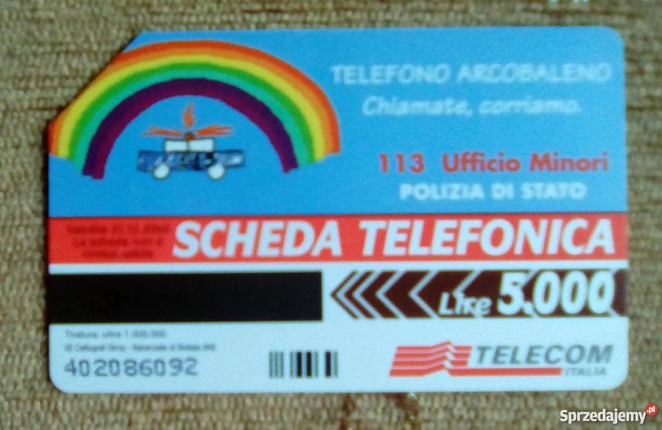 REKLAMA NA WŁOSKIEJ KARCIE TELEFONICZNEJ Piszczac