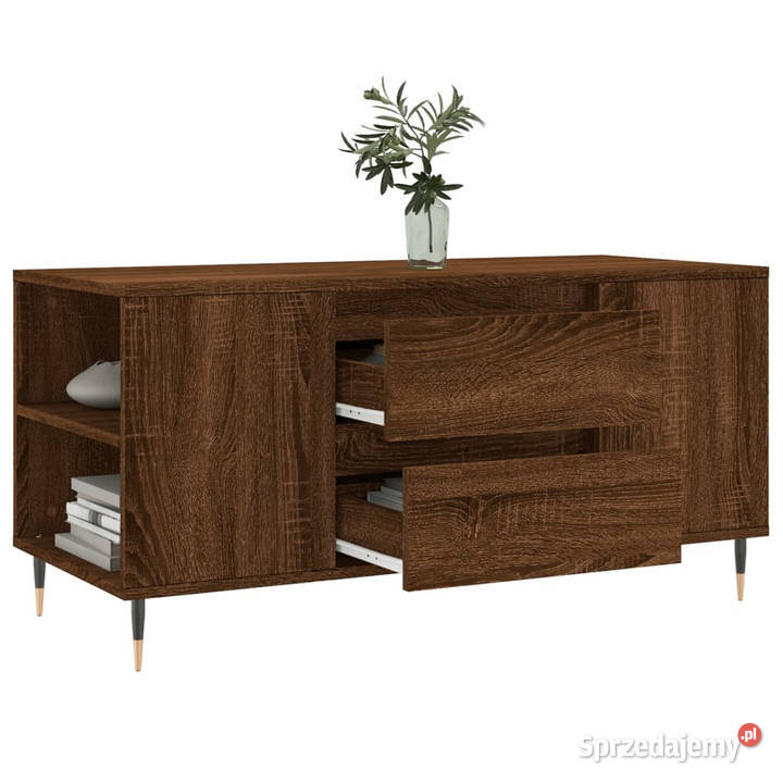 Stolik kawowy brązowy dąb 102x445x50 WM830995 Warszawa