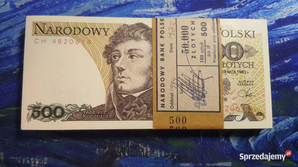 PACZKA 100 x 500 złotych 1982 s CH UNC
