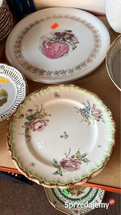 Talerz ręcznie zdobiony Sygn Aina Wedin 1955 pomorskie Gdańsk