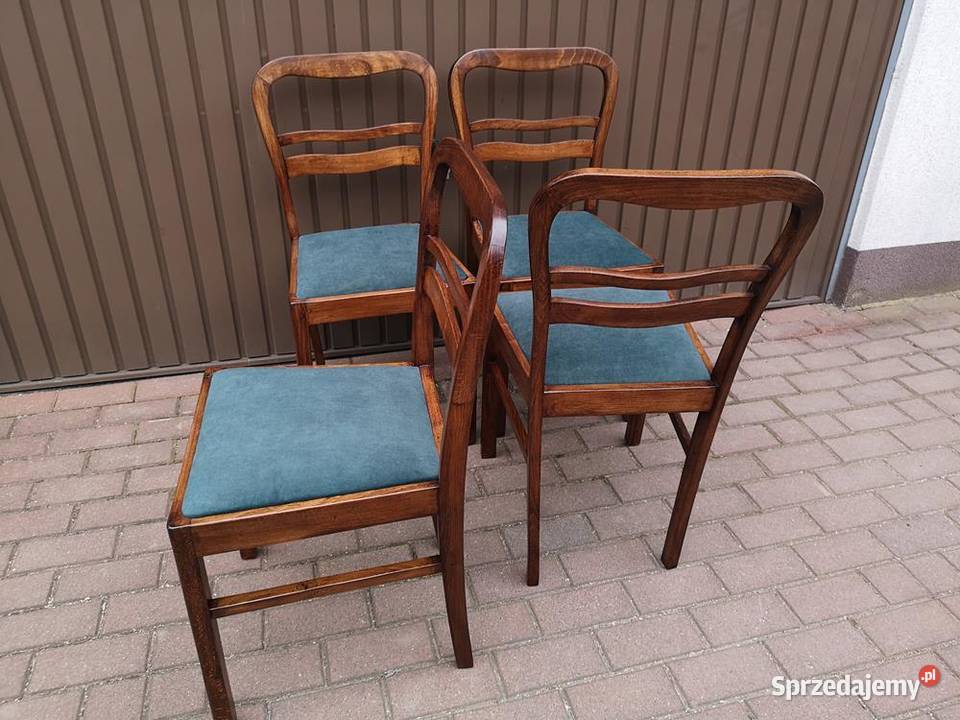 Krzesła ARTDECO Stare Antyk Komplet 4 Sztuki Swarzędz