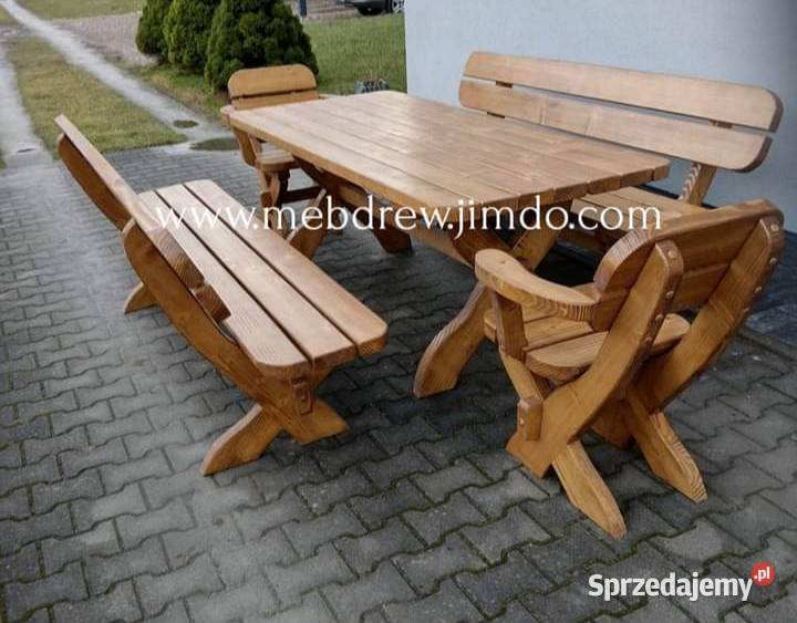 Meble ogrodowe drewniane stoły Tokarnia