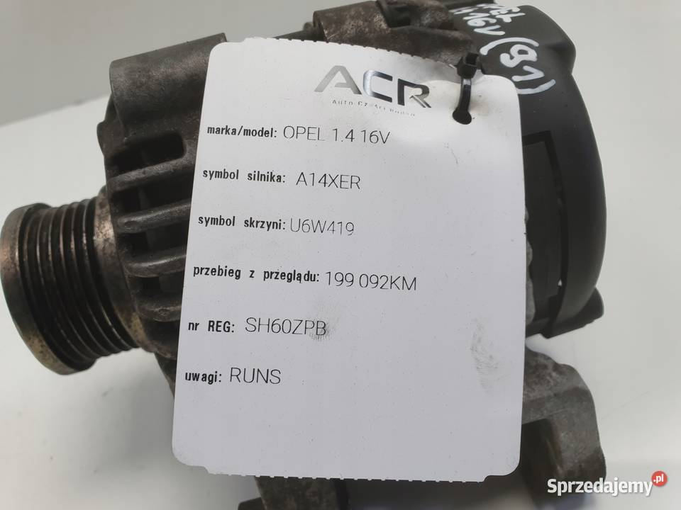 ALTERNATOR Opel Astra IV J 14 16V 13500582 100A osobowe Motoryzacja lubelskie