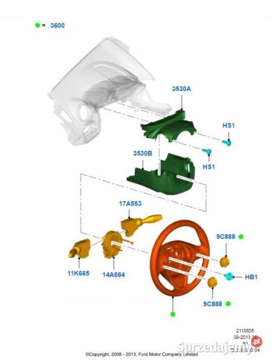 KIEROWNICA MULTIFUNKCJA FORD FIESTA 0812 lubelskie sprzedam