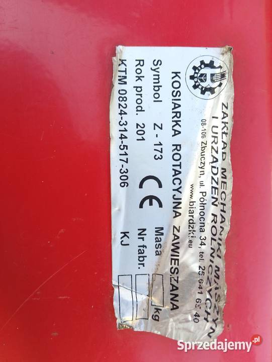 Kosiarka rotacyjna 180 nieuszkodzony lubelskie Górka