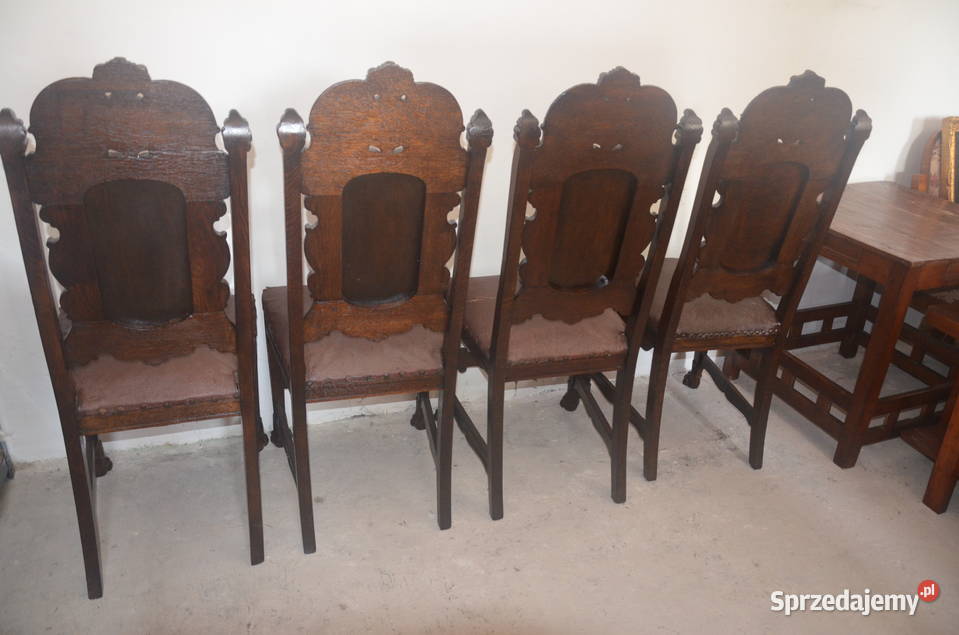 Duże krzesła bogato zdobione na Lwich łapach Bydgoszcz