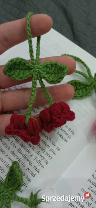 Kwiaty dzwonka wykonane na szydełku brelok Rękodzieło łódzkie Łask