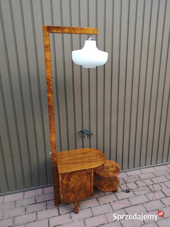 Lampa Stojąca Art Deco Renowacji Orzech Stara Swarzędz