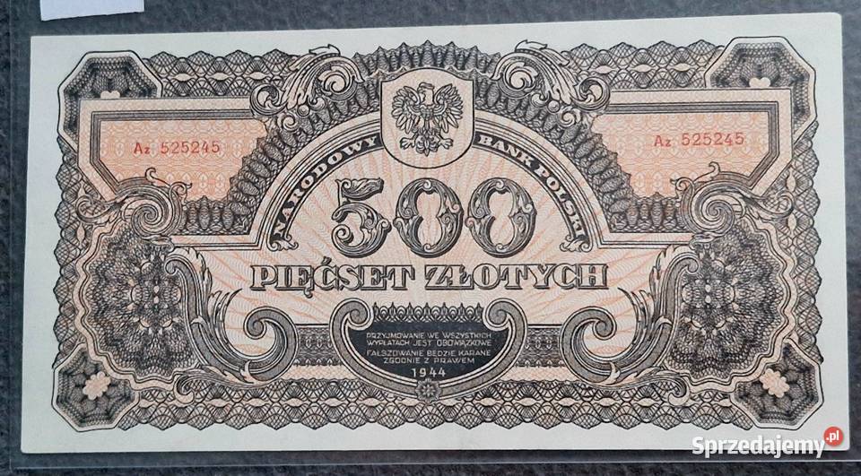 500 20 20 1944 UNC Sosnowiec