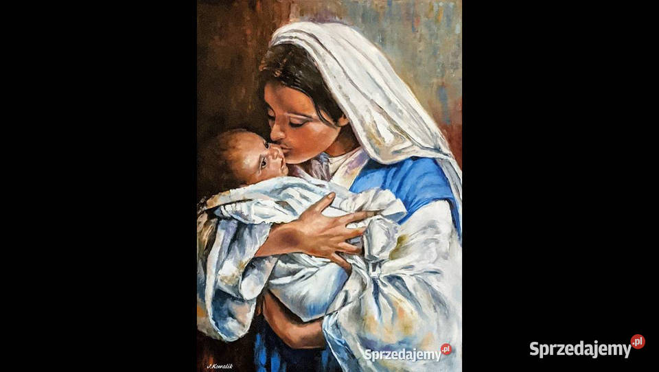Kowalik Maryja z dzieciątkiem pocałunek 50x70 Warszawa