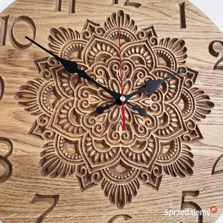 Ekskluzywny zegar drewniany 40 Mandala z dębu Trzcinka sprzedam